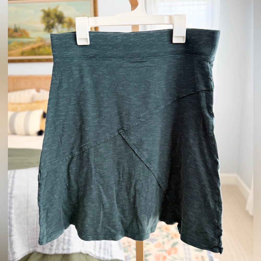 Toad&Co Oblique A-Line Pull On Mini Outdoor Travel Women's Skirt Green Teal S